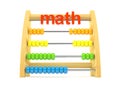 Wooden abacus with math text