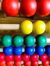 A wooden abacus