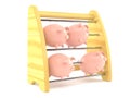 Wooden abacus with piggy banks