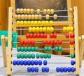 wooden abacus to learn how to count inside the classroom