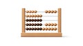 Wooden Abacus With Two Rows of Beads On White Background Royalty Free Stock Photo