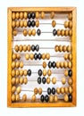 Wooden abacus on white background Royalty Free Stock Photo