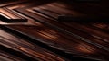 Wooden abstraction. Abstract wooden background. Dark wooden board. Selective focus. AI generated Royalty Free Stock Photo