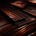 Wooden abstraction. Dark wooden planks. Selective focus. AI generated Royalty Free Stock Photo