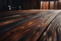 Wooden abstraction. Wooden abstract background. Dark wood flooring. Abstract interior. Selective focus. AI generated Royalty Free Stock Photo