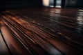 Wooden abstraction. Wooden abstract background. Dark wood flooring. Selective focus. AI generated Royalty Free Stock Photo