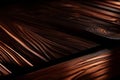 Wooden abstraction. Wooden abstract background. Dark wooden planks. Selective focus. AI generated