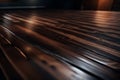 Wooden abstraction. Wooden background. Dark wood flooring. Abstract interior. Selective focus. AI generated Royalty Free Stock Photo