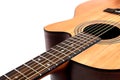 Wooden acoustic guitar isolated closeup Royalty Free Stock Photo