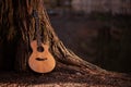 Wooden Acoustic Guitar Royalty Free Stock Photo