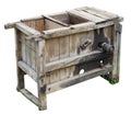 Wooden aged vintage box mill separator for grain