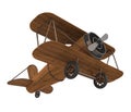 Wooden Airplane Toy Isolated