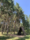 Wooden alcove shelter from the sun