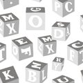 Wooden alphabet blocks pattern