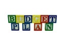 Wooden Alphabet Blocks Spelling Budget Plan Royalty Free Stock Photo