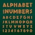 Wooden alphabet and numbers