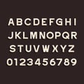 Wooden Alphabet Vector Font. Type letters and numbers. Royalty Free Stock Photo