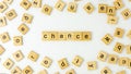 Wooden alphabet words `chance` on white background. Royalty Free Stock Photo