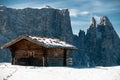 Wooden alpine hut Royalty Free Stock Photo