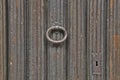 Wooden antique door and iron handle. Wooden texture Royalty Free Stock Photo
