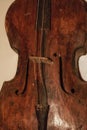 Wooden antique musical instrument. A wooden musical instrument is brown.