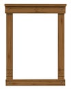 Wooden antique window or door frame Royalty Free Stock Photo