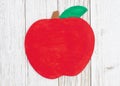 Wooden apple school background on wood desk