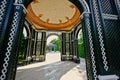 Wooden arbor arch at Schonbrunn Palace in Vienna, Austria Royalty Free Stock Photo