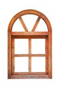 Wooden arched window Royalty Free Stock Photo