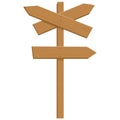 Wooden Arrow Road Cross Direction Pointer Signboard Vector Design