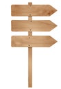 Wooden arrow sign post