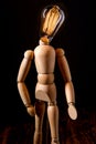 Wooden Art Doll Lightbulb