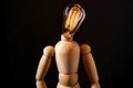 Wooden Art Doll Lightbulb