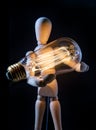 Wooden Art Doll Lightbulb