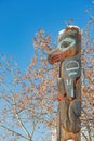 Wooden art outside of the University of Alaska, Museum of the North Royalty Free Stock Photo