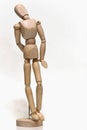 A wooden articulated mannequin as an aid in drawing Royalty Free Stock Photo