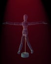 Wooden artist mannequin representation vitruvian man Royalty Free Stock Photo