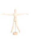 Wooden artist mannequin representation vitruvian man Royalty Free Stock Photo