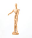 Wooden Artist Mannequin with white background. Royalty Free Stock Photo