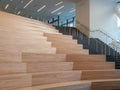 Wooden auditorium steps in a modern stage area Royalty Free Stock Photo