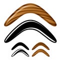 Wooden australian boomerang icons