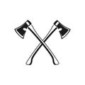 Wooden axe isolated. Element for woodworking emblem or icon