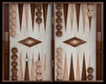 Wooden backgammon board. 3d illustration Royalty Free Stock Photo