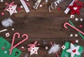 Wooden background with christmas and craft