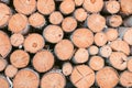 Wooden background - closeup. Firewood for the winter, stacks of firewood, pile of firewood. Firewood prepared for winter. Royalty Free Stock Photo