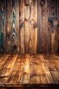 Wooden background with empty table Royalty Free Stock Photo