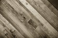 Wooden background from the ends of old boards. Toned Royalty Free Stock Photo