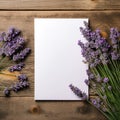 Wooden background and lavender flower