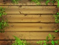 Wooden background with leaves Royalty Free Stock Photo