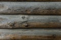 Wooden background of an old fashioned rustic round log wall Royalty Free Stock Photo